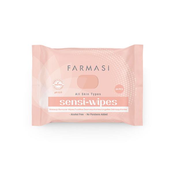 [1201006] FARMASI مناديل مزيل مكياج Sensi-wipes 20 قطعة